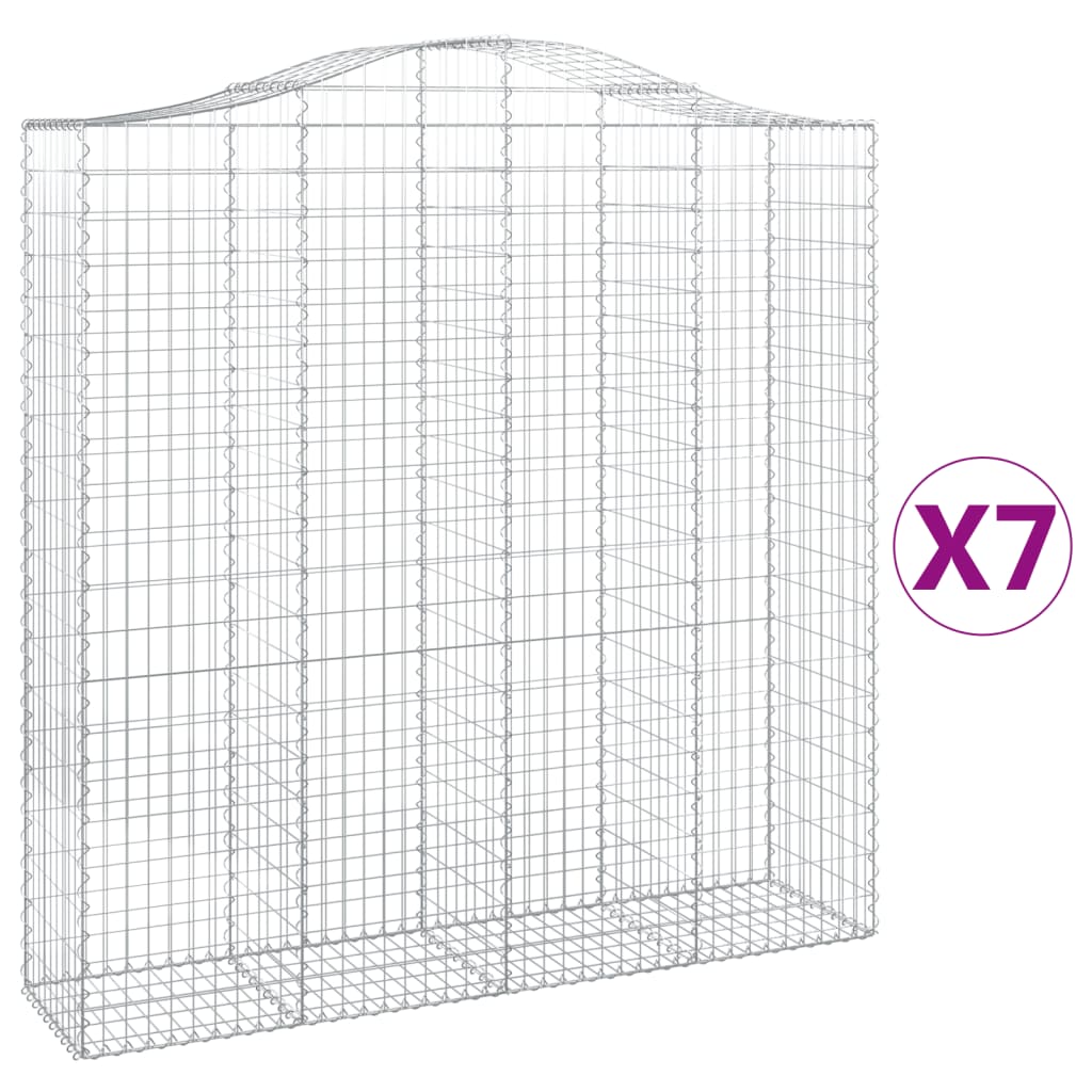 Kaarevat kivikorit 7 kpl 200x50x200/220 cm galvanoitu rauta - Sisustajankoti.fi