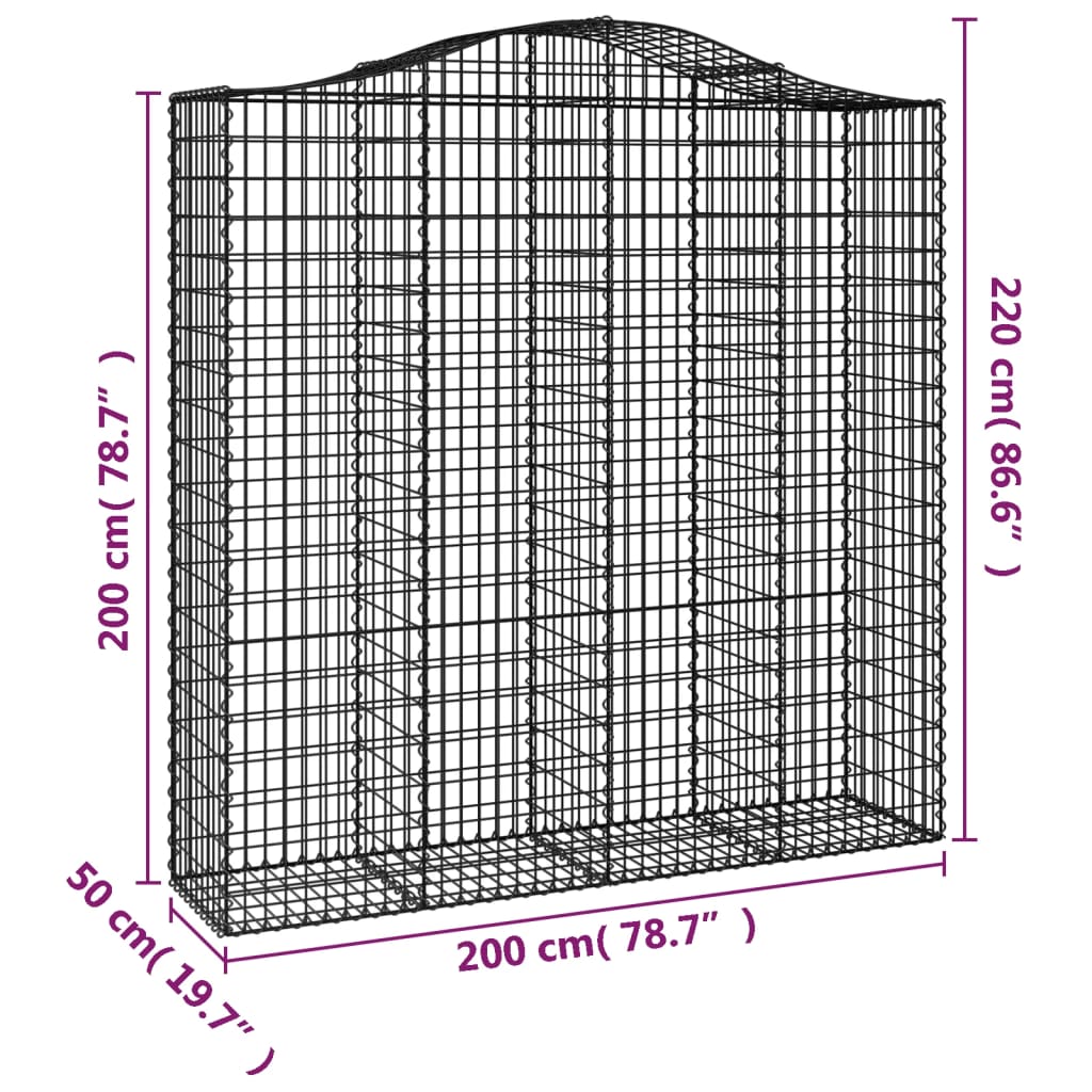 Kaarevat kivikorit 7 kpl 200x50x200/220 cm galvanoitu rauta - Sisustajankoti.fi