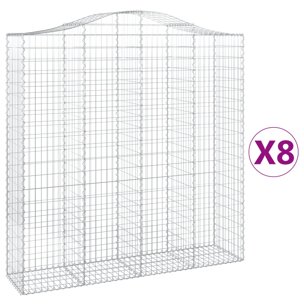 Kaarevat kivikorit 8 kpl 200x50x200/220 cm galvanoitu rauta - Sisustajankoti.fi