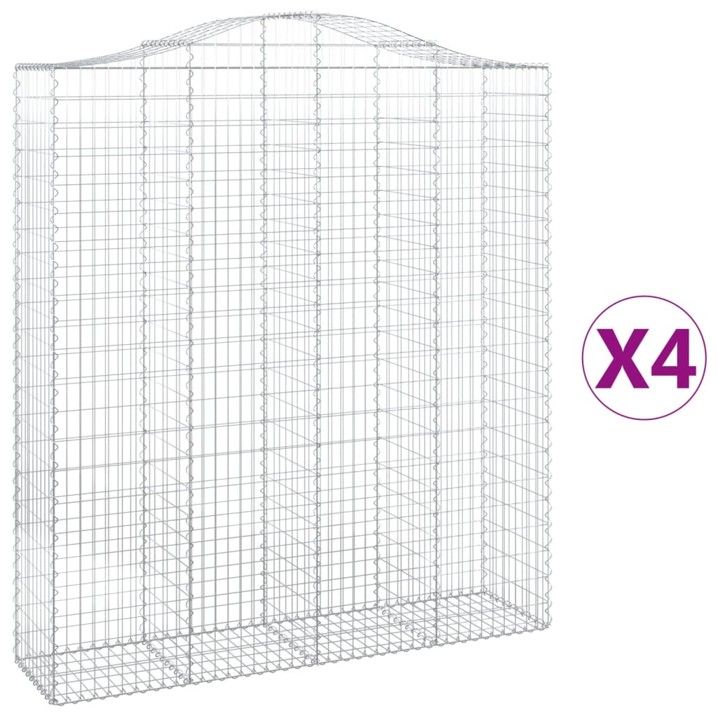 Kaarevat kivikorit 4 kpl 200x50x220/240 cm galvanoitu rauta - Sisustajankoti.fi