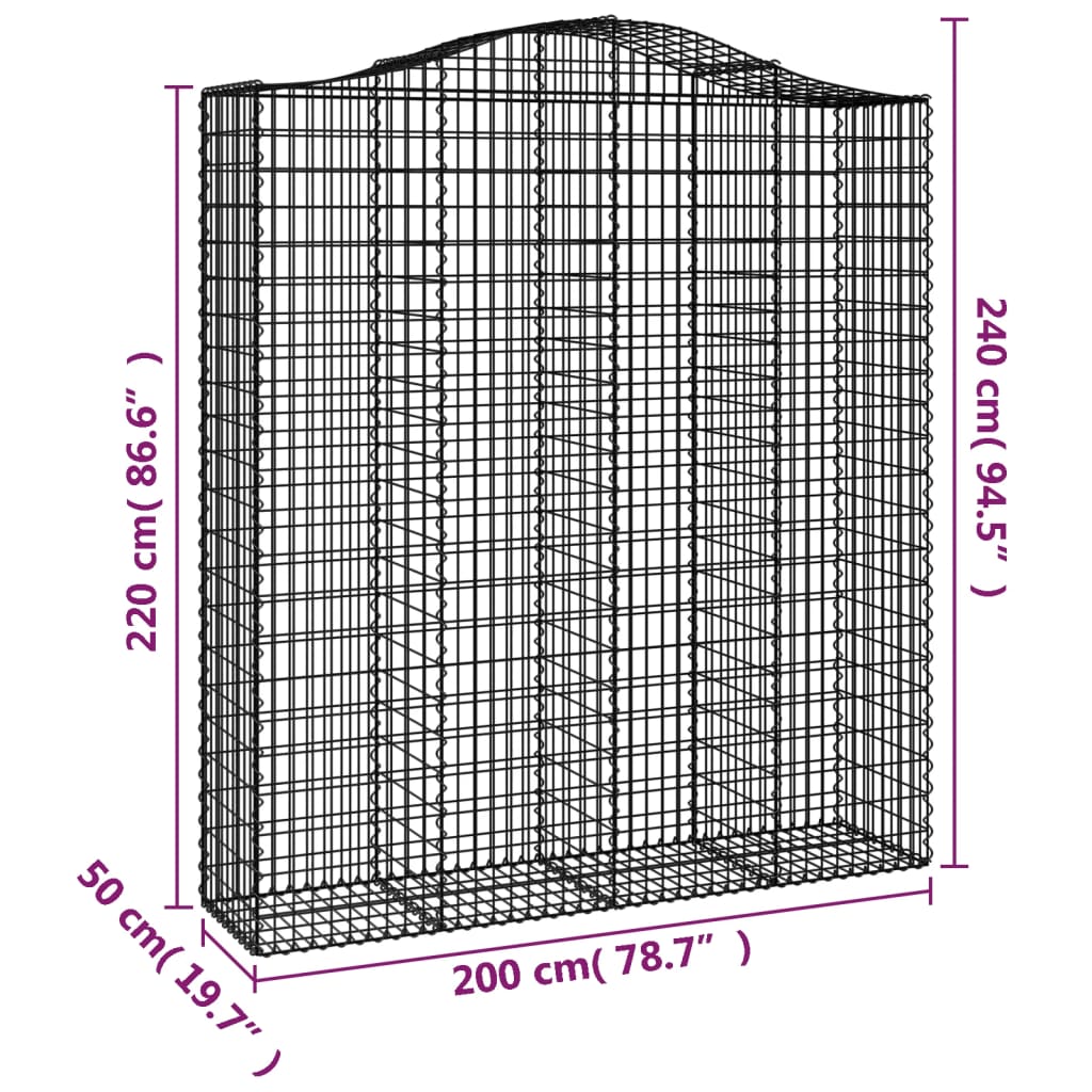 Kaarevat kivikorit 4 kpl 200x50x220/240 cm galvanoitu rauta - Sisustajankoti.fi