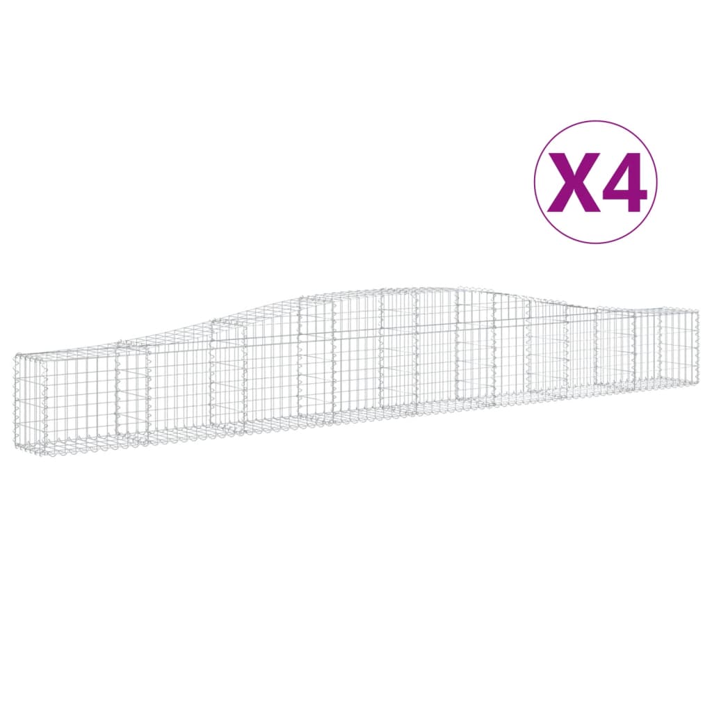 Kaarevat kivikorit 4 kpl 400x30x40/60 cm galvanoitu rauta - Sisustajankoti.fi