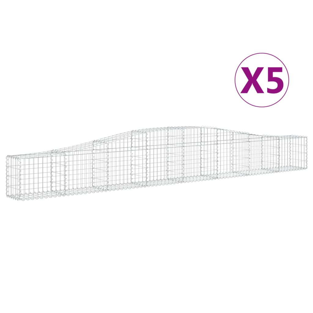 Kaarevat kivikorit 5 kpl 400x30x40/60 cm galvanoitu rauta - Sisustajankoti.fi