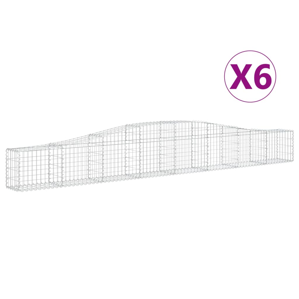 Kaarevat kivikorit 6 kpl 400x30x40/60 cm galvanoitu rauta - Sisustajankoti.fi