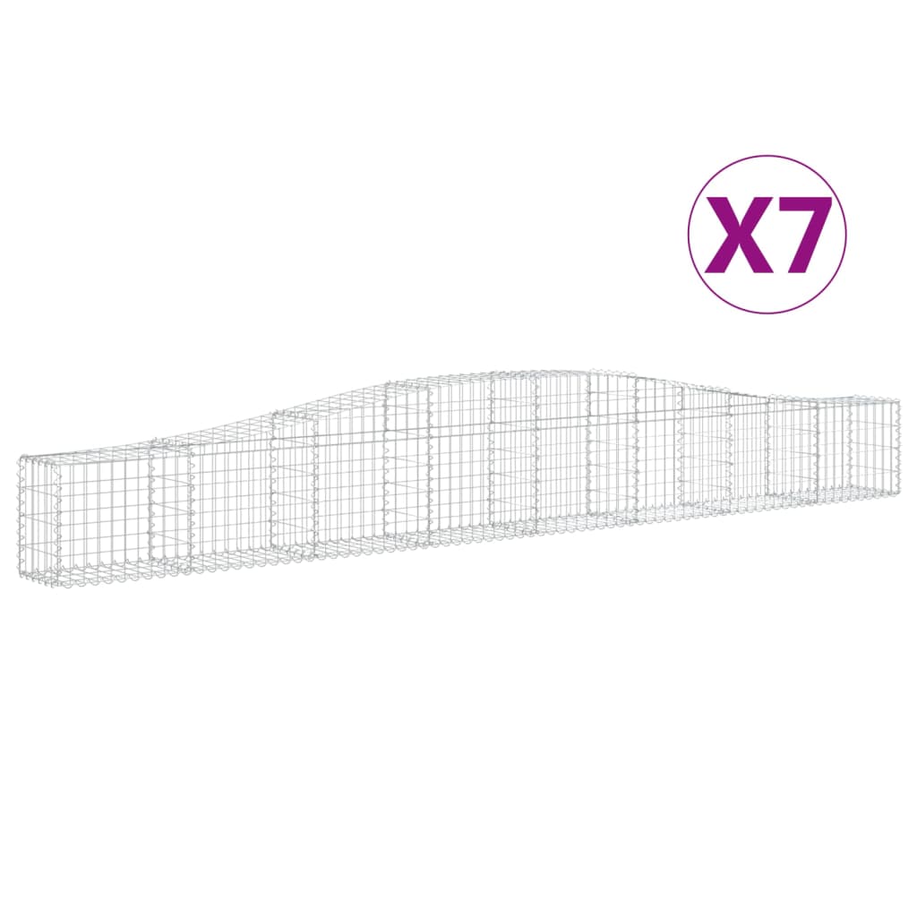 Kaarevat kivikorit 7 kpl 400x30x40/60 cm galvanoitu rauta - Sisustajankoti.fi