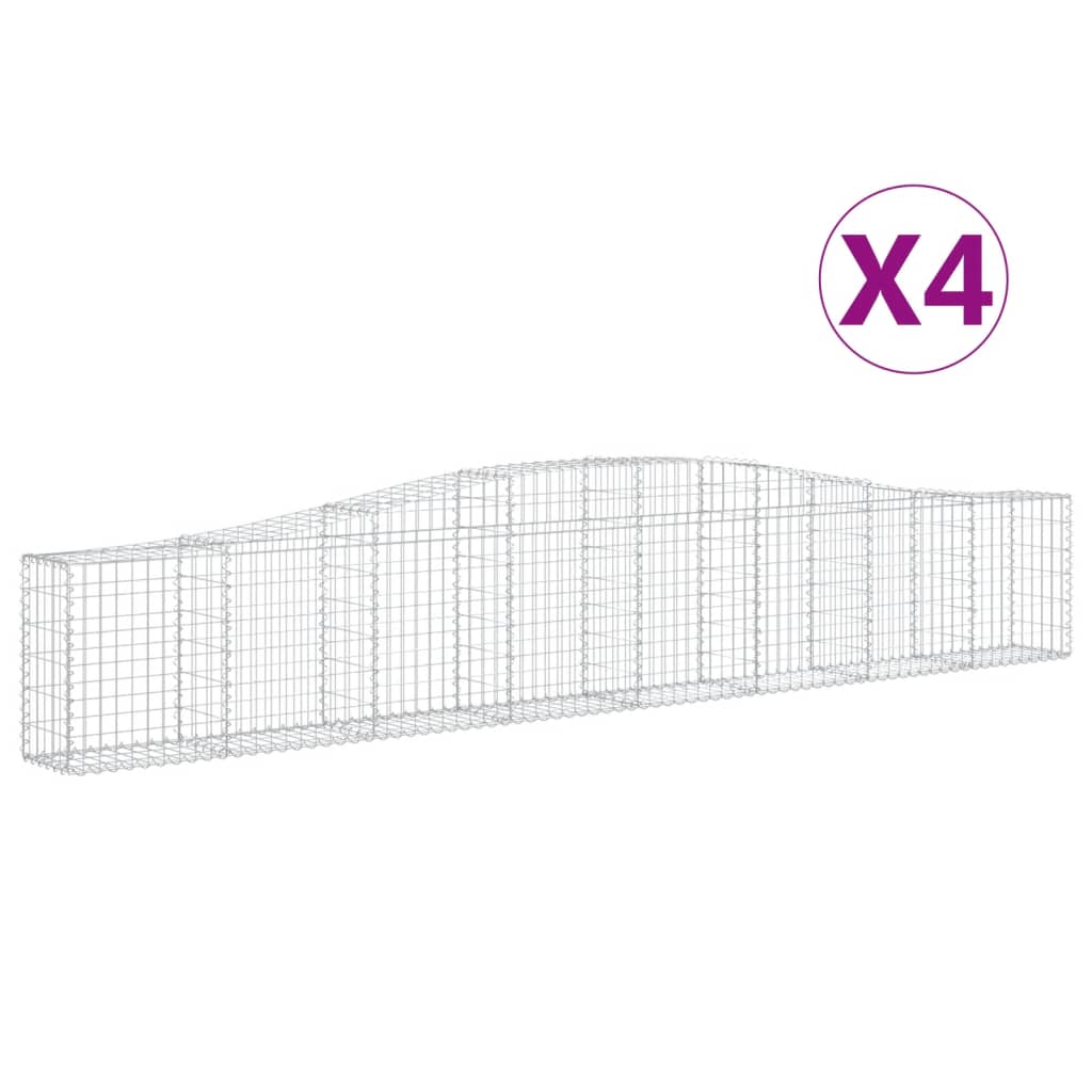 Kaarevat kivikorit 4 kpl 400x30x60/80 cm galvanoitu rauta - Sisustajankoti.fi