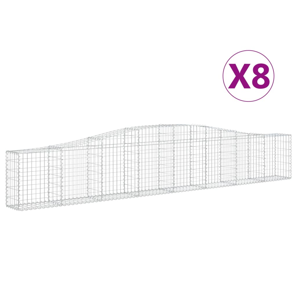 Kaarevat kivikorit 8 kpl 400x30x60/80 cm galvanoitu rauta - Sisustajankoti.fi