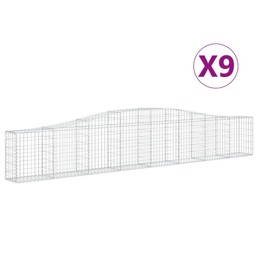 Kaarevat kivikorit 9 kpl 400x30x60/80 cm galvanoitu rauta - Sisustajankoti.fi