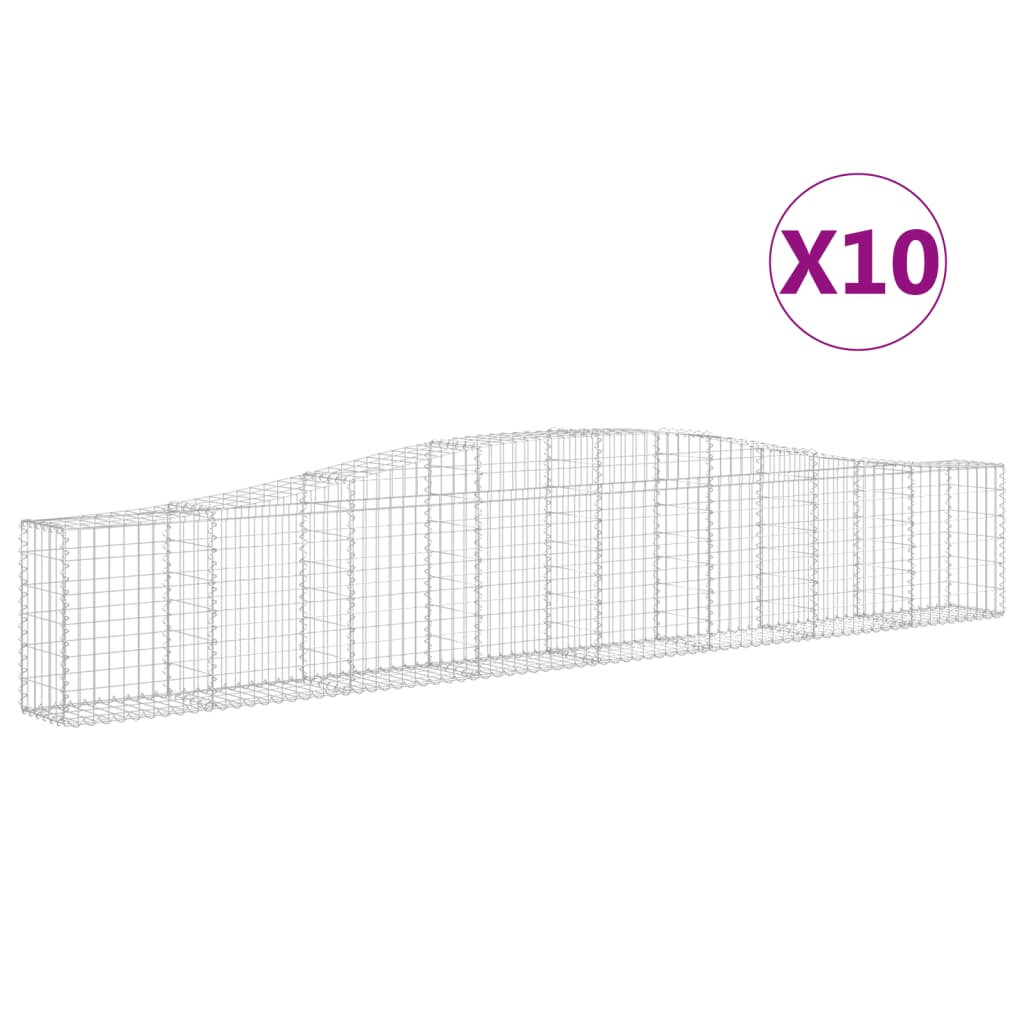 Kaarevat kivikorit 10 kpl 400x30x60/80 cm galvanoitu rauta - Sisustajankoti.fi