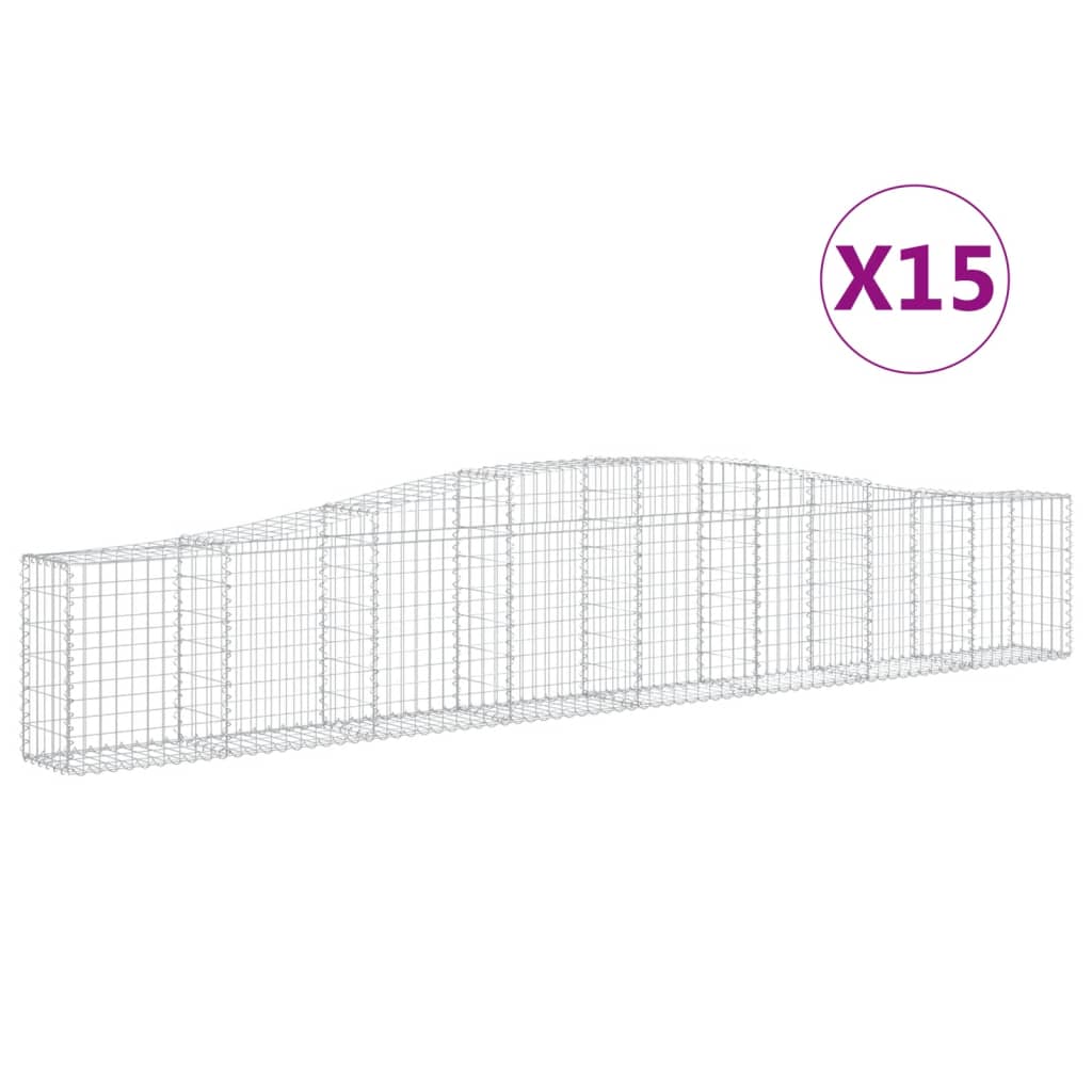 Kaarevat kivikorit 15 kpl 400x30x60/80 cm galvanoitu rauta - Sisustajankoti.fi