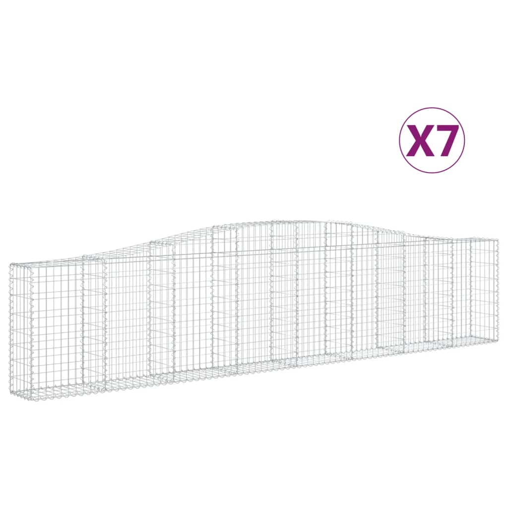 Kaarevat kivikorit 7 kpl 400x30x80/100 cm galvanoitu rauta - Sisustajankoti.fi