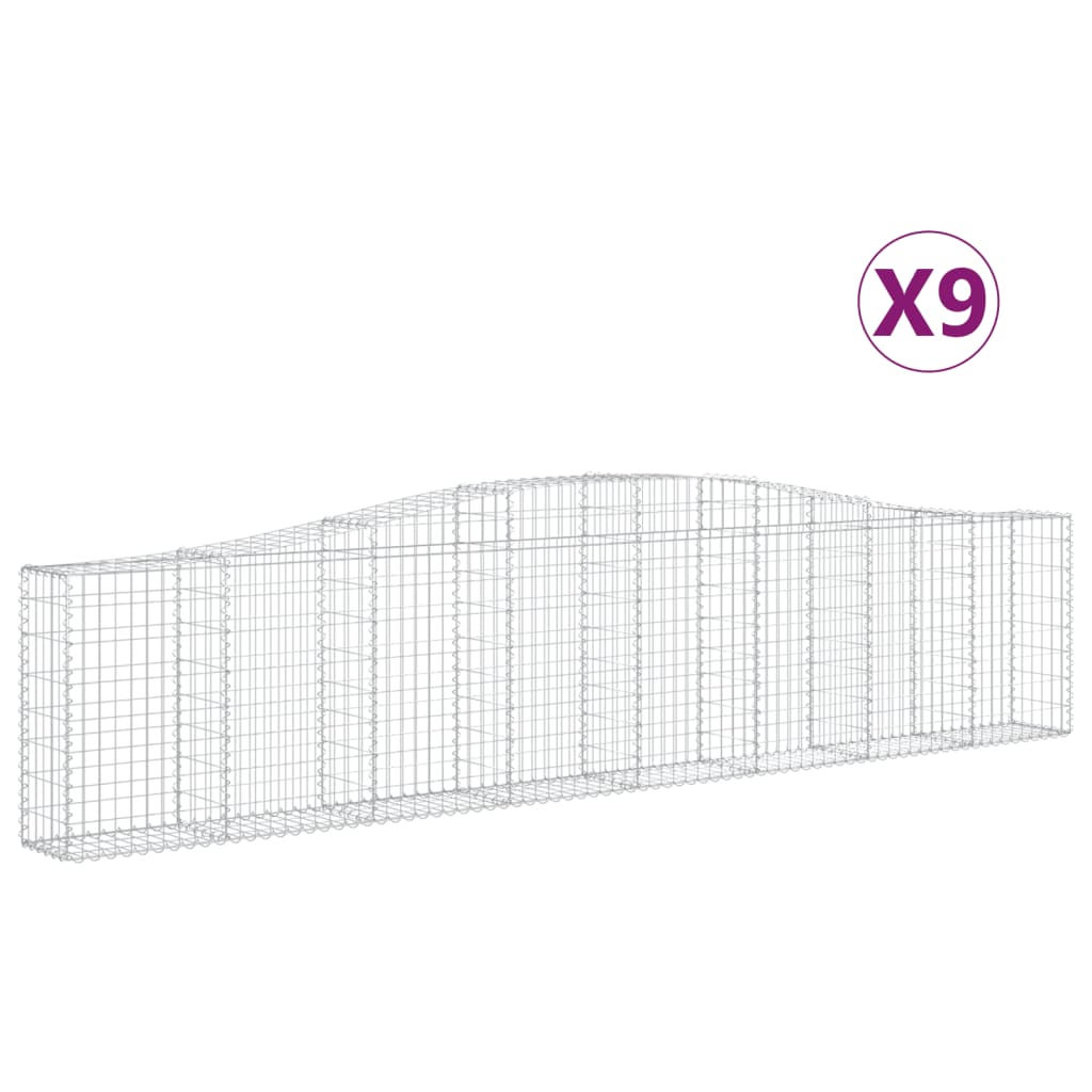 Kaarevat kivikorit 9 kpl 400x30x80/100 cm galvanoitu rauta - Sisustajankoti.fi