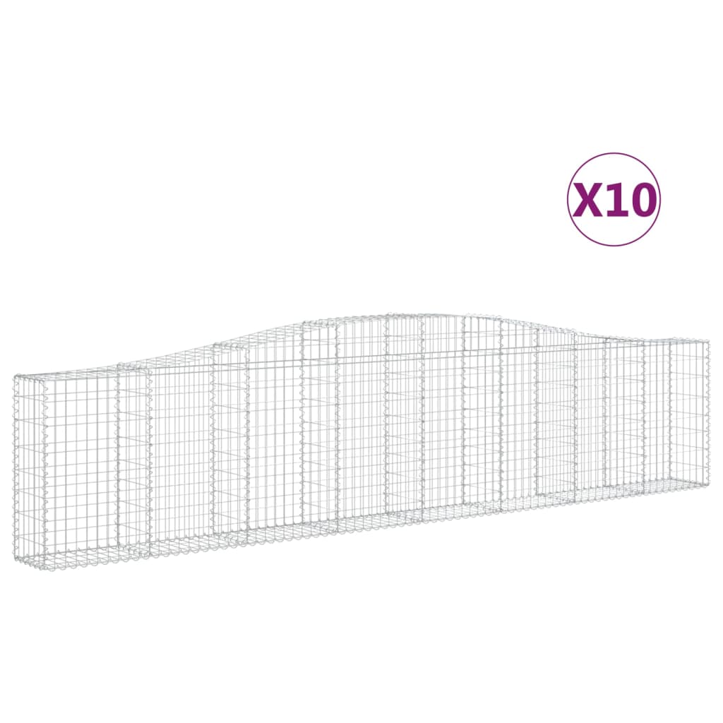 Kaarevat kivikorit 10 kpl 400x30x80/100 cm galvanoitu rauta - Sisustajankoti.fi
