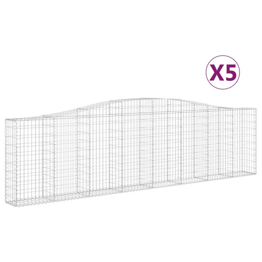 Kaarevat kivikorit 5 kpl 400x30x100/120 cm galvanoitu rauta - Sisustajankoti.fi