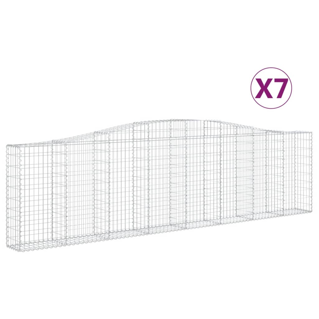 Kaarevat kivikorit 7 kpl 400x30x100/120 cm galvanoitu rauta - Sisustajankoti.fi