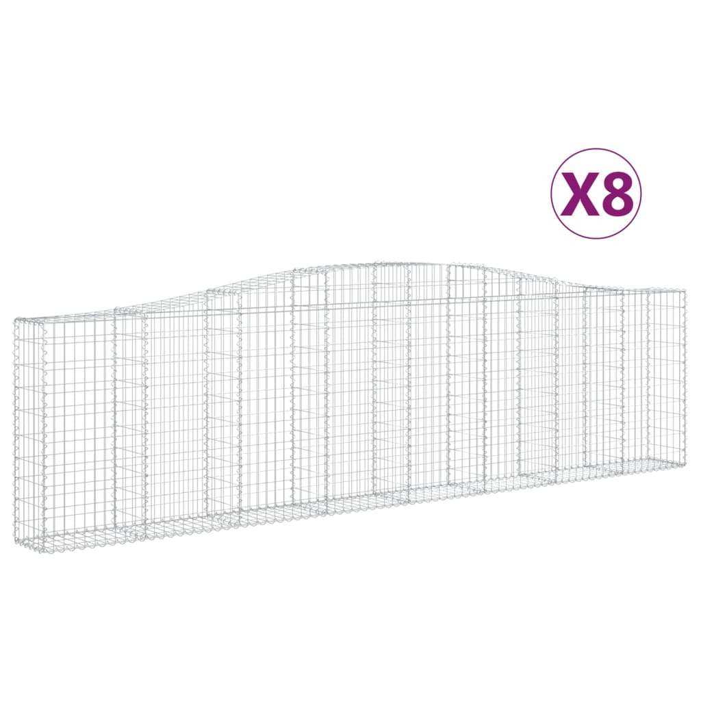 Kaarevat kivikorit 8 kpl 400x30x100/120 cm galvanoitu rauta - Sisustajankoti.fi