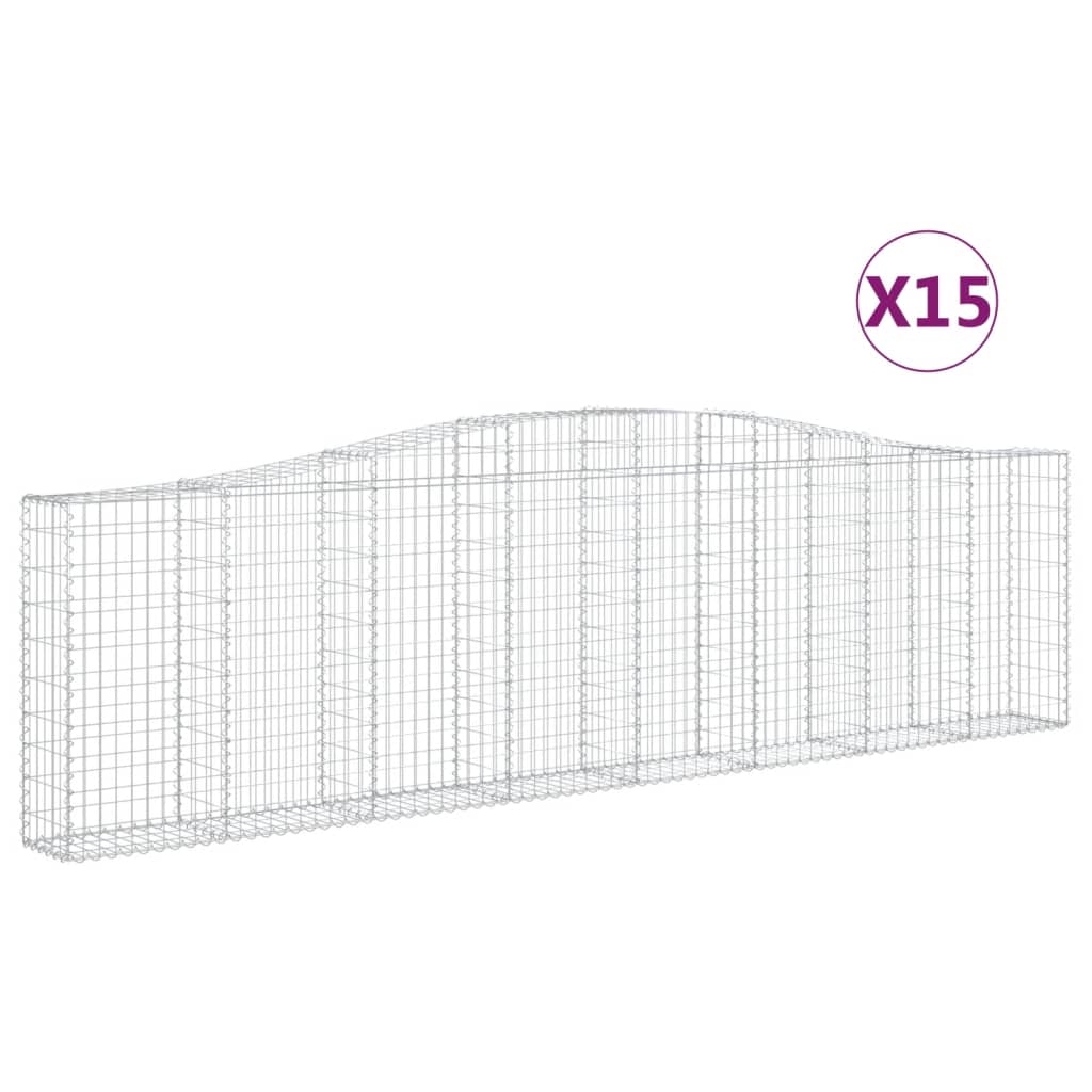 Kaarevat kivikorit 15 kpl 400x30x100/120 cm galvanoitu rauta - Sisustajankoti.fi