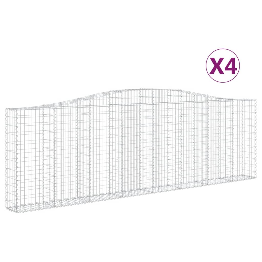 Kaarevat kivikorit 4 kpl 400x30x120/140 cm galvanoitu rauta - Sisustajankoti.fi