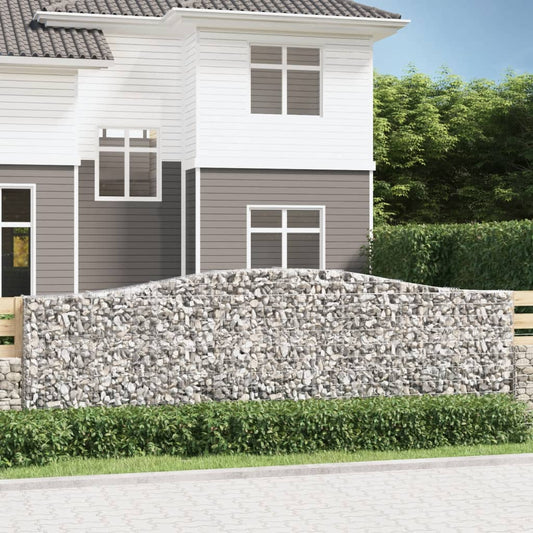 Kaarevat kivikorit 4 kpl 400x30x120/140 cm galvanoitu rauta - Sisustajankoti.fi