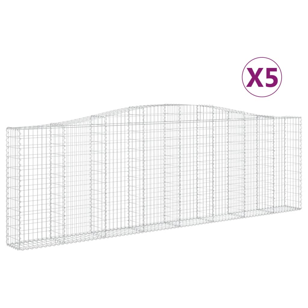 Kaarevat kivikorit 5 kpl 400x30x120/140 cm galvanoitu rauta - Sisustajankoti.fi