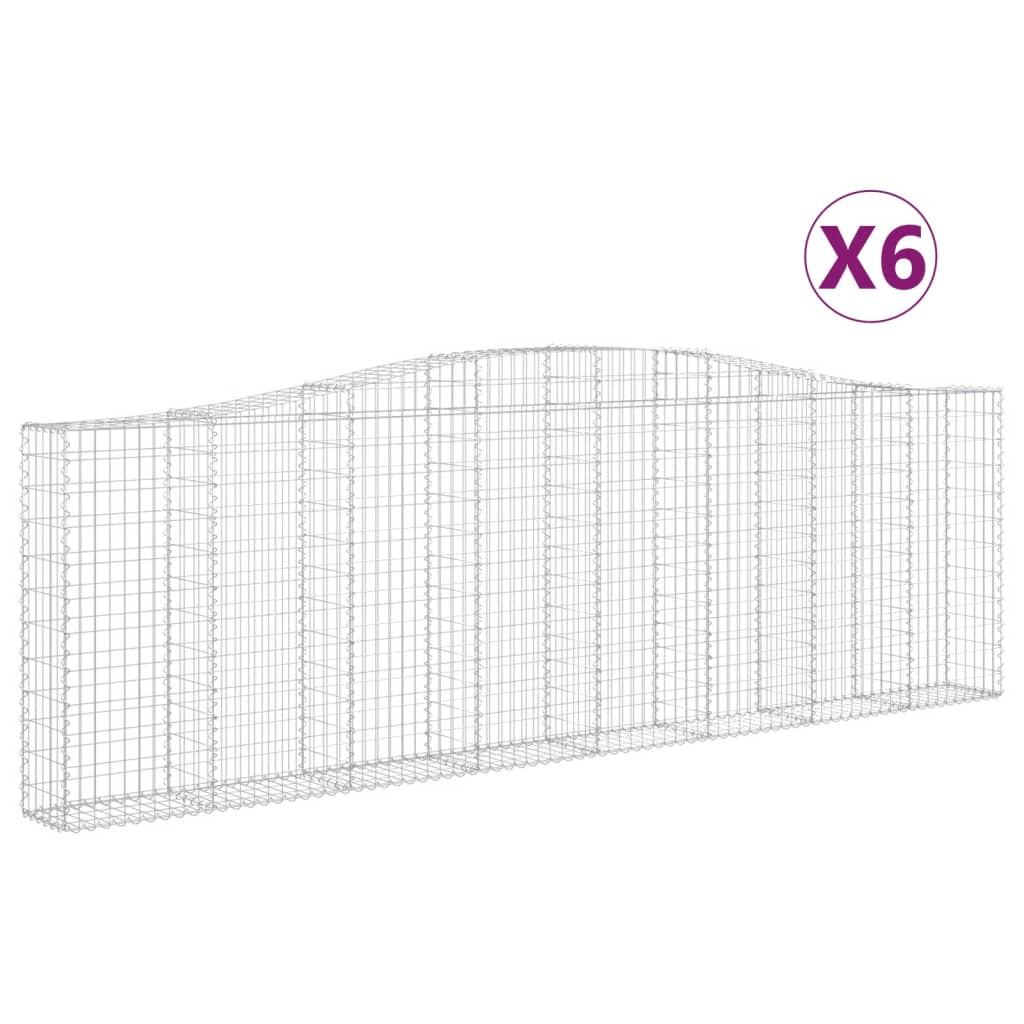 Kaarevat kivikorit 6 kpl 400x30x120/140 cm galvanoitu rauta - Sisustajankoti.fi