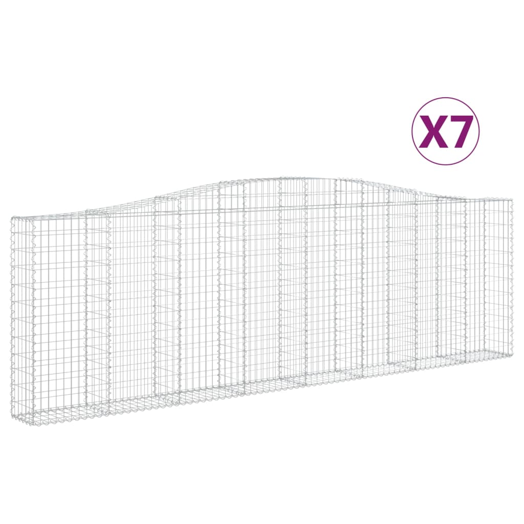 Kaarevat kivikorit 7 kpl 400x30x120/140 cm galvanoitu rauta - Sisustajankoti.fi