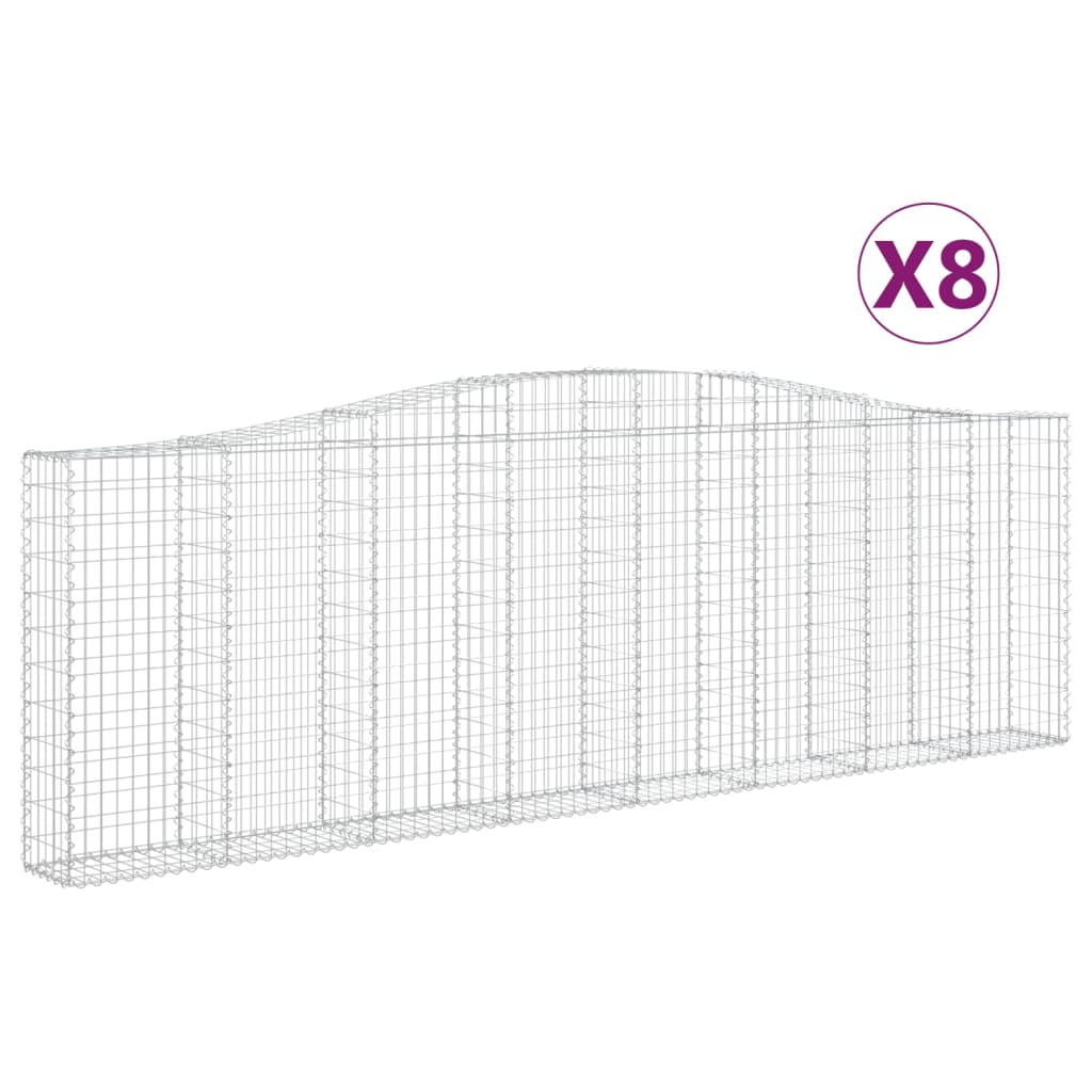Kaarevat kivikorit 8 kpl 400x30x120/140 cm galvanoitu rauta - Sisustajankoti.fi