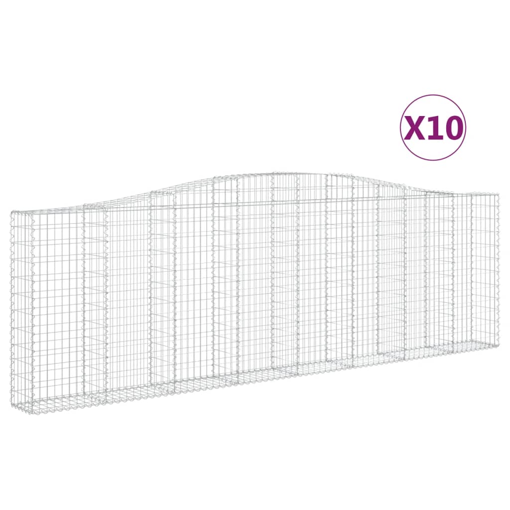 Kaarevat kivikorit 10 kpl 400x30x120/140 cm galvanoitu rauta - Sisustajankoti.fi