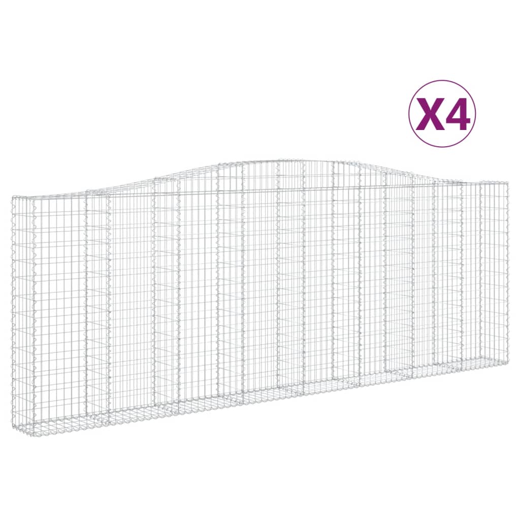 Kaarevat kivikorit 4 kpl 400x30x140/160 cm galvanoitu rauta - Sisustajankoti.fi
