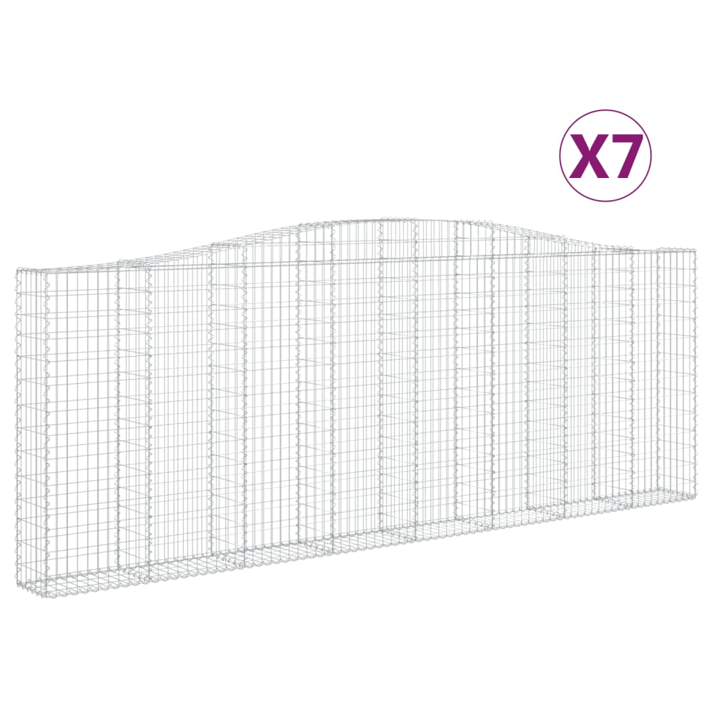 Kaarevat kivikorit 7 kpl 400x30x140/160 cm galvanoitu rauta - Sisustajankoti.fi
