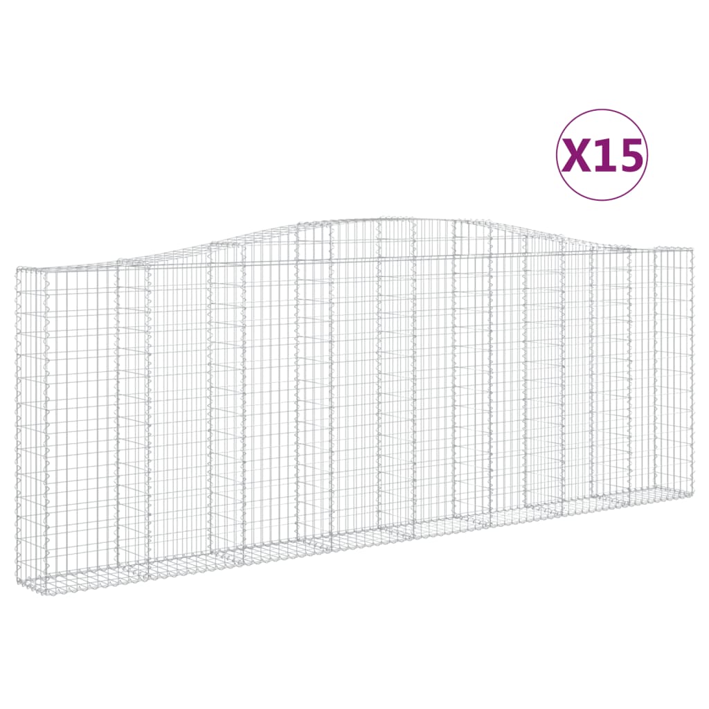 Kaarevat kivikorit 15 kpl 400x30x140/160 cm galvanoitu rauta - Sisustajankoti.fi