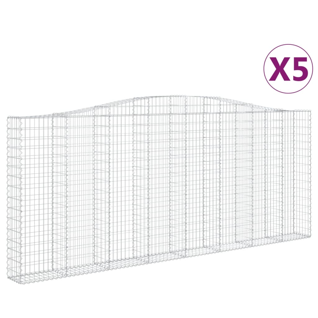 Kaarevat kivikorit 5 kpl 400x30x160/180 cm galvanoitu rauta - Sisustajankoti.fi
