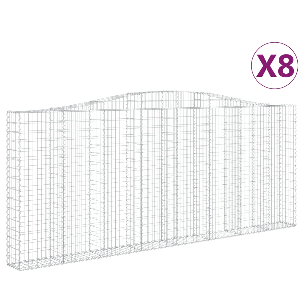 Kaarevat kivikorit 8 kpl 400x30x160/180 cm galvanoitu rauta - Sisustajankoti.fi