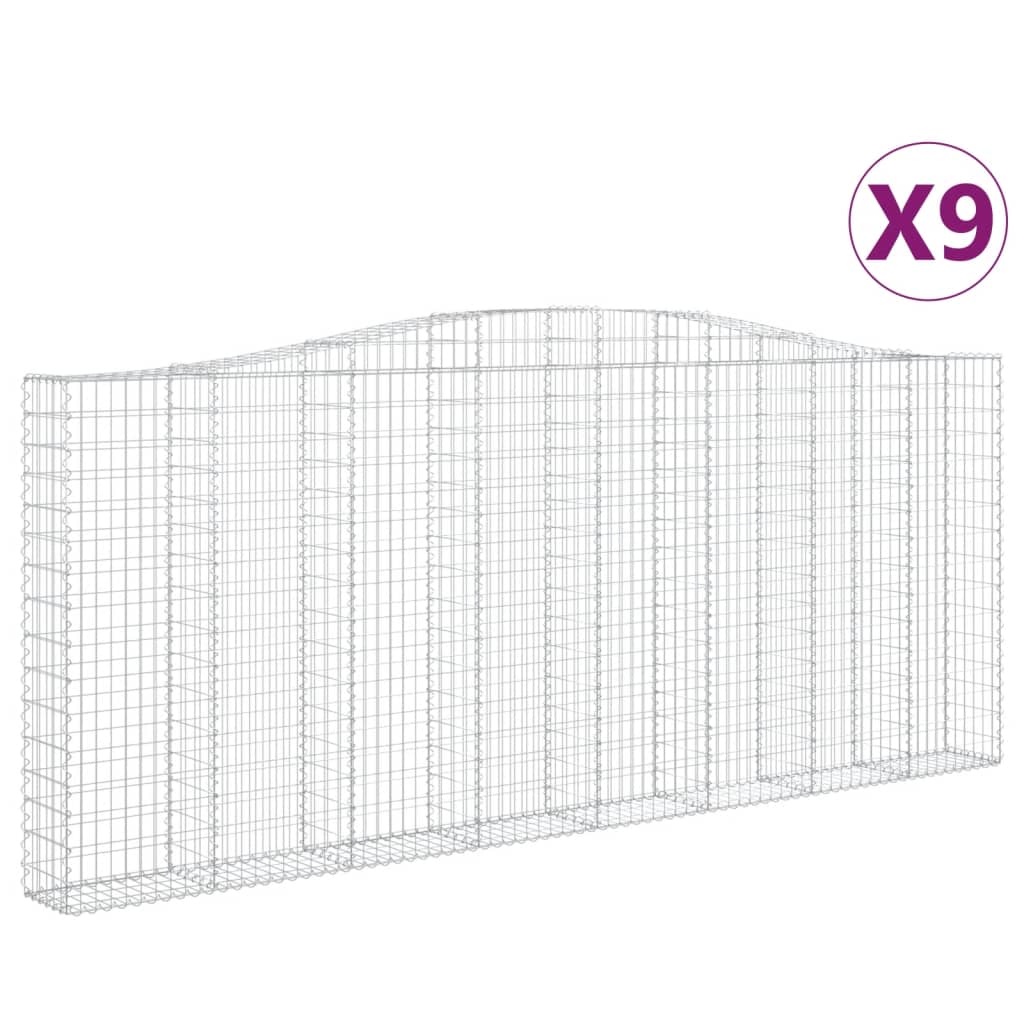 Kaarevat kivikorit 9 kpl 400x30x160/180 cm galvanoitu rauta - Sisustajankoti.fi