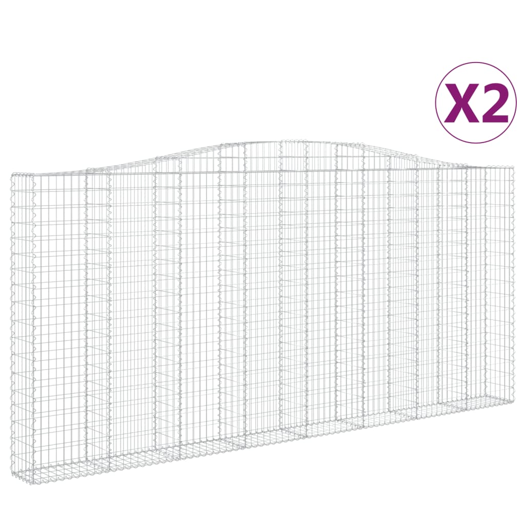 Kaarevat kivikorit 2 kpl 400x30x180/200 cm galvanoitu rauta - Sisustajankoti.fi