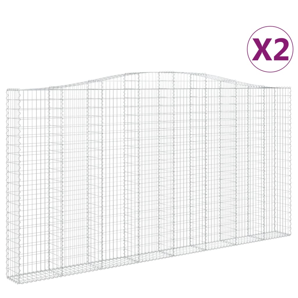 Kaarevat kivikorit 2 kpl 400x30x200/220 cm galvanoitu rauta - Sisustajankoti.fi