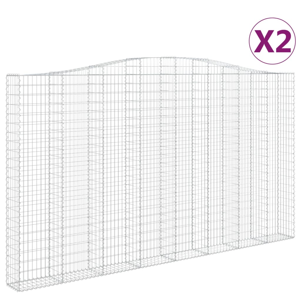 Kaarevat kivikorit 2 kpl 400x30x220/240 cm galvanoitu rauta - Sisustajankoti.fi