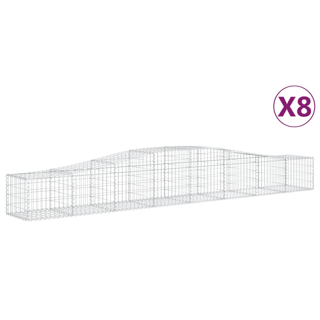 Kaarevat kivikorit 8 kpl 400x50x40/60 cm galvanoitu rauta - Sisustajankoti.fi