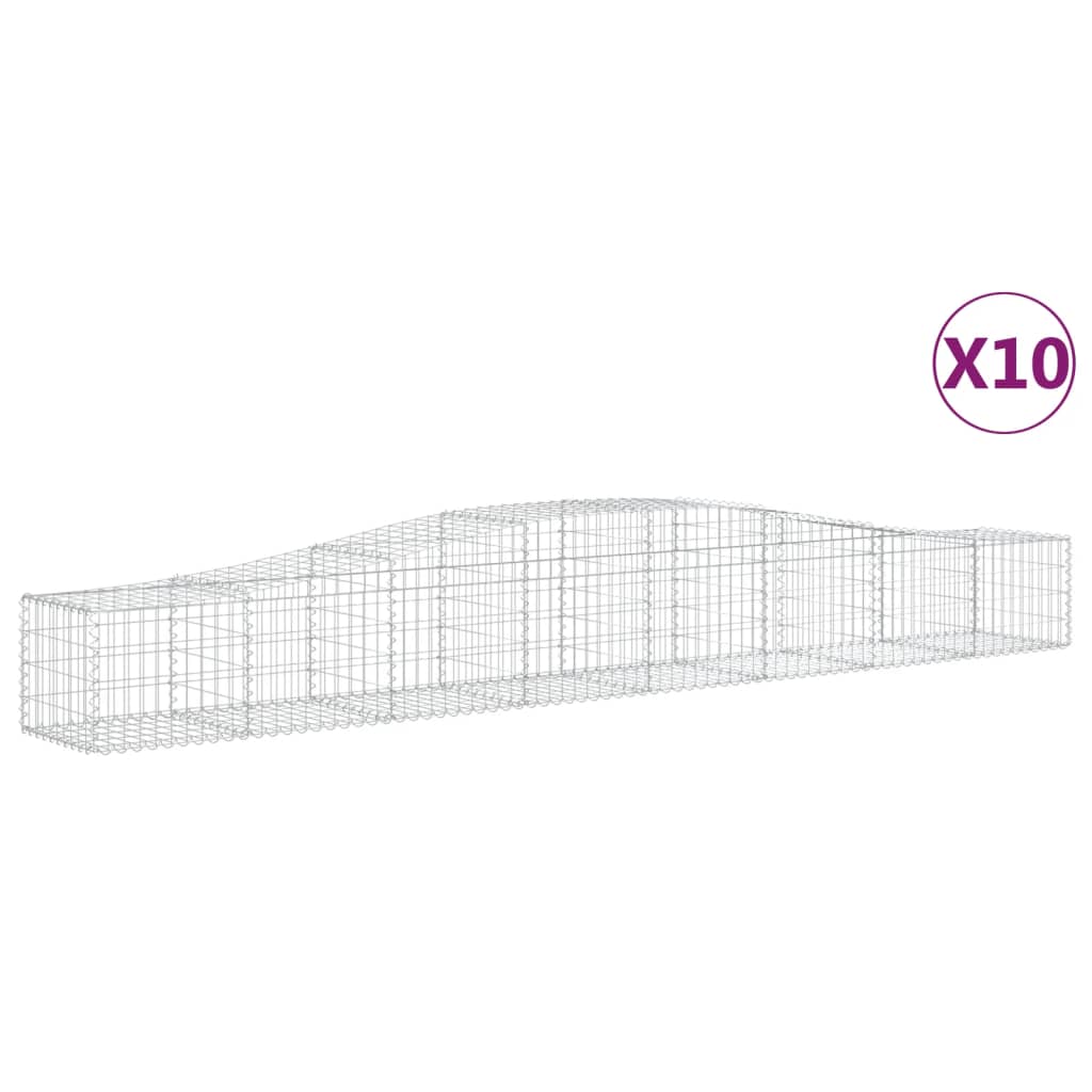Kaarevat kivikorit 10 kpl 400x50x40/60 cm galvanoitu rauta - Sisustajankoti.fi