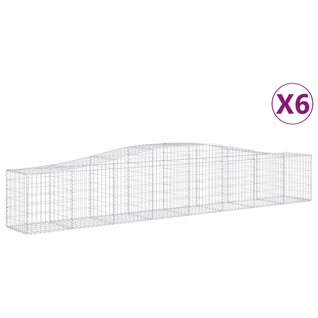 Kaarevat kivikorit 6 kpl 400x50x60/80 cm galvanoitu rauta - Sisustajankoti.fi