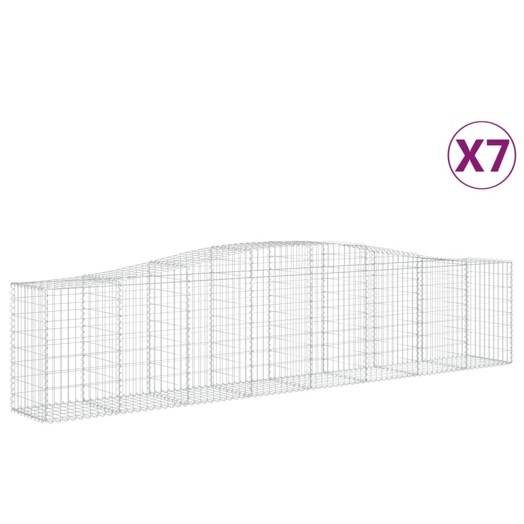 Kaarevat kivikorit 7 kpl 400x50x80/100 cm galvanoitu rauta - Sisustajankoti.fi