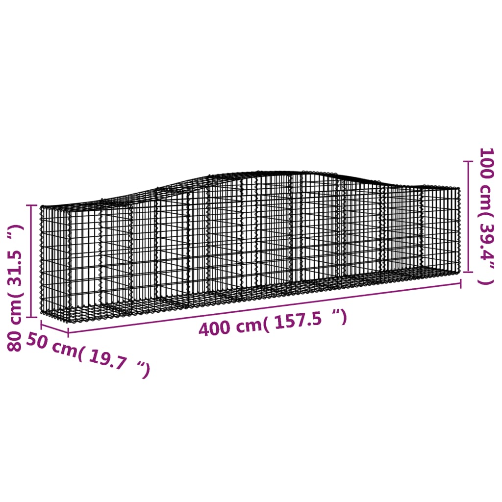 Kaarevat kivikorit 10 kpl 400x50x80/100 cm galvanoitu rauta - Sisustajankoti.fi