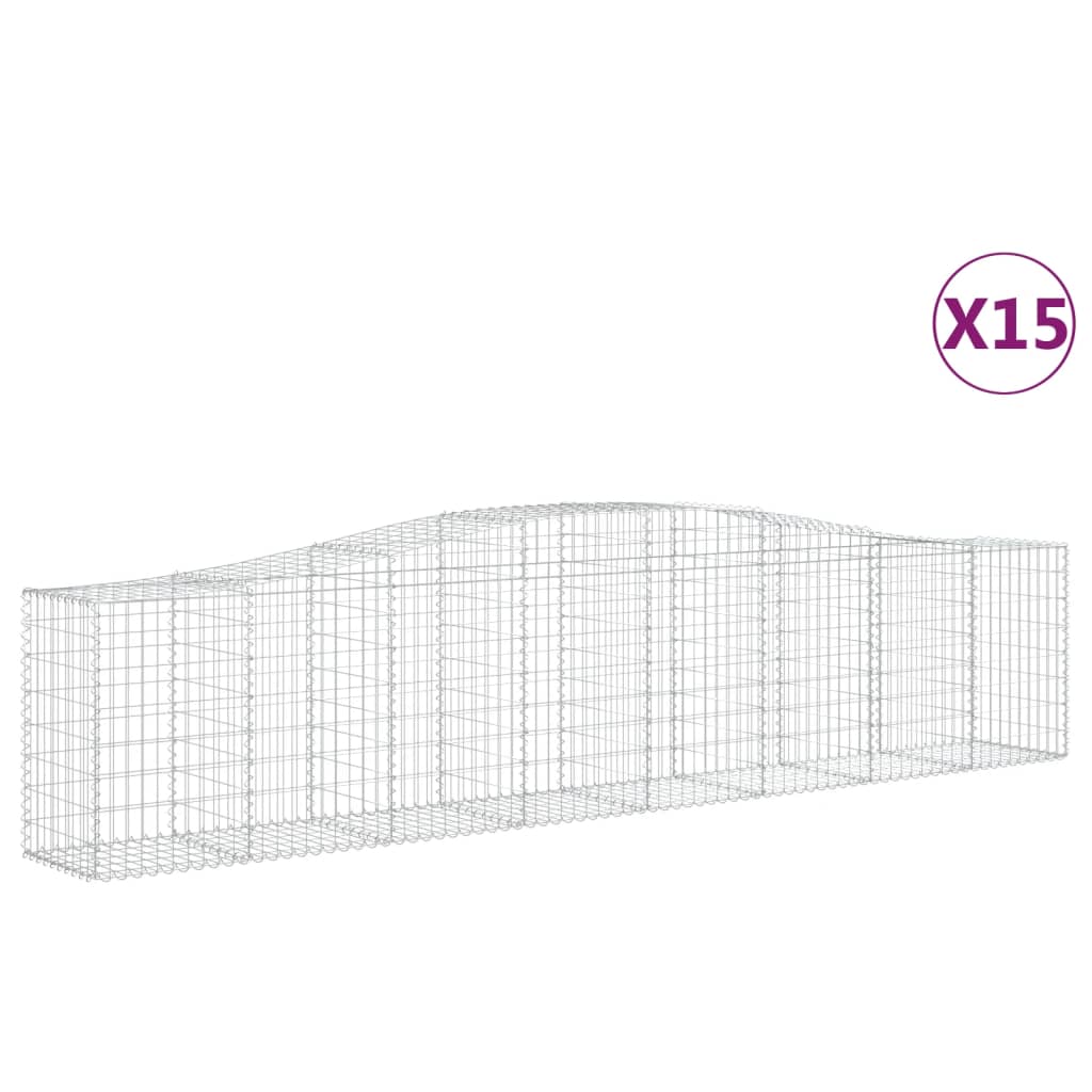 Kaarevat kivikorit 15 kpl 400x50x80/100 cm galvanoitu rauta - Sisustajankoti.fi