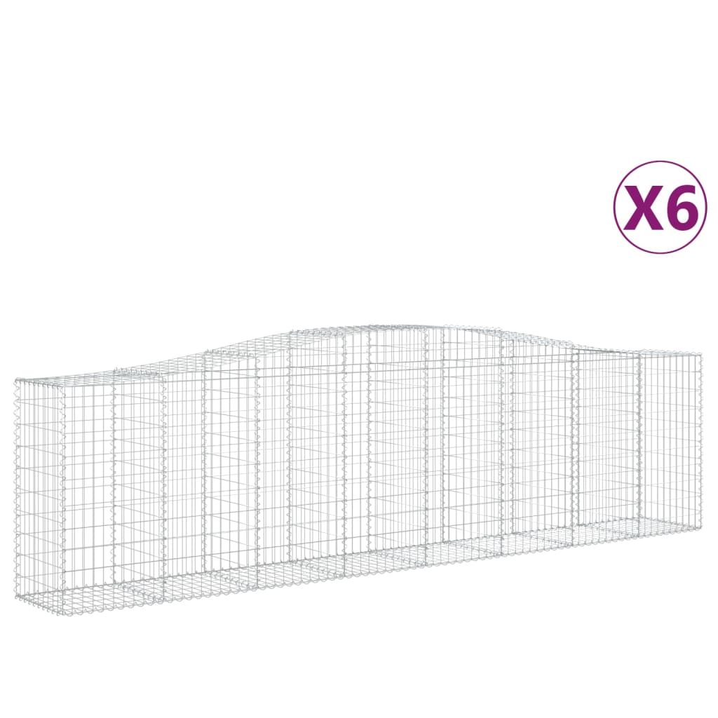 Kaarevat kivikorit 6 kpl 400x50x100/120 cm galvanoitu rauta - Sisustajankoti.fi