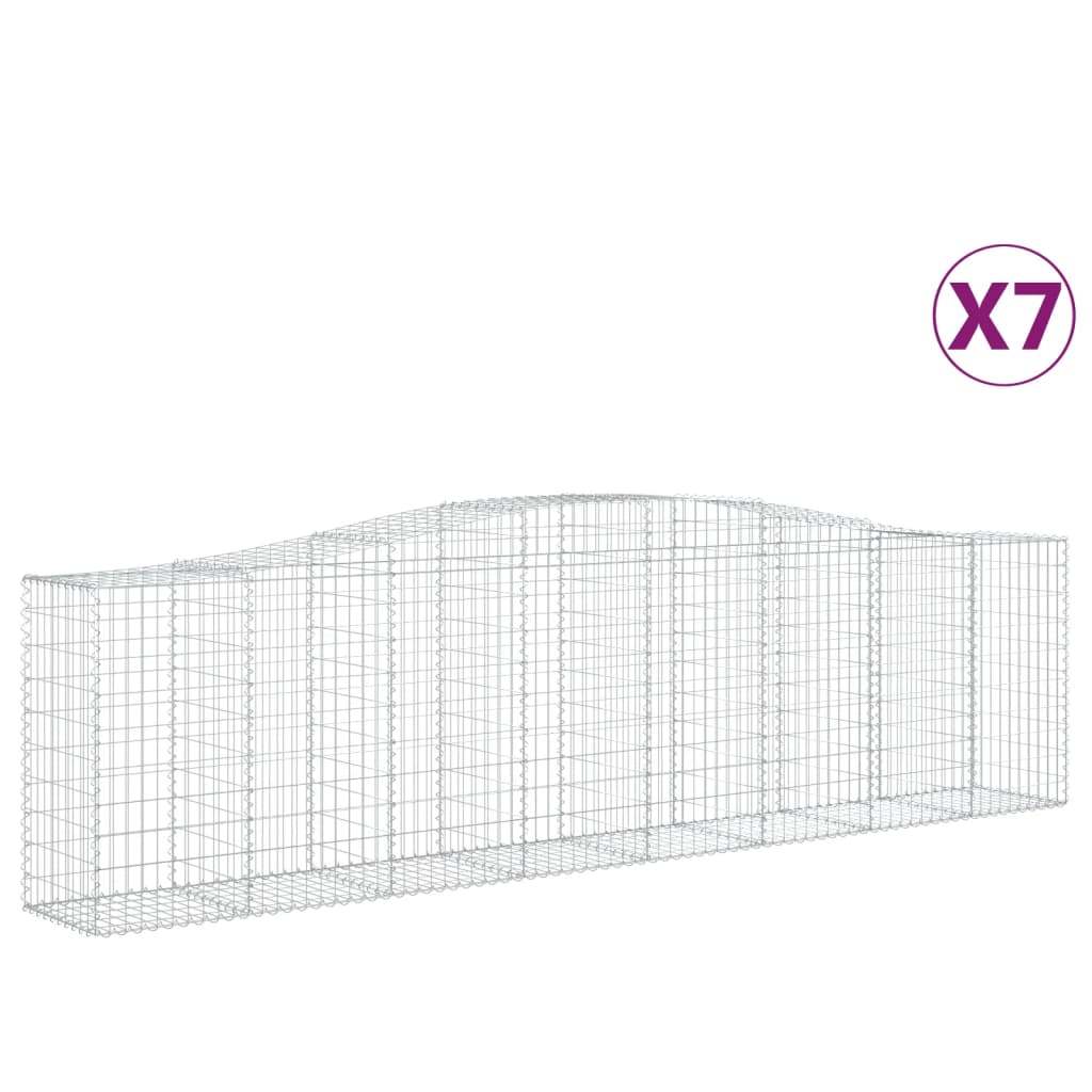 Kaarevat kivikorit 7 kpl 400x50x100/120 cm galvanoitu rauta - Sisustajankoti.fi