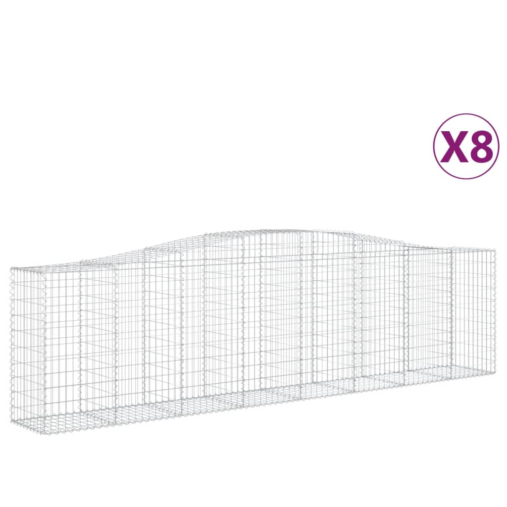 Kaarevat kivikorit 8 kpl 400x50x100/120 cm galvanoitu rauta - Sisustajankoti.fi