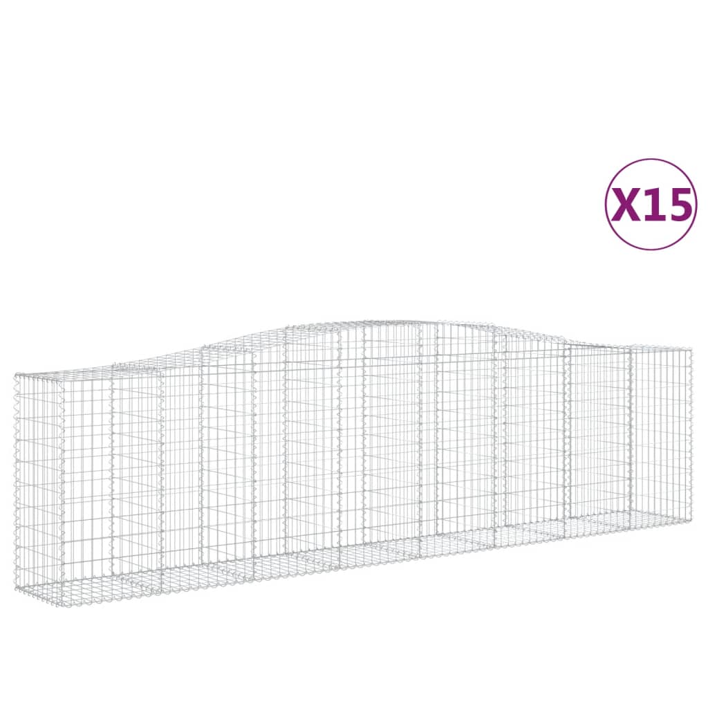 Kaarevat kivikorit 15 kpl 400x50x100/120 cm galvanoitu rauta - Sisustajankoti.fi