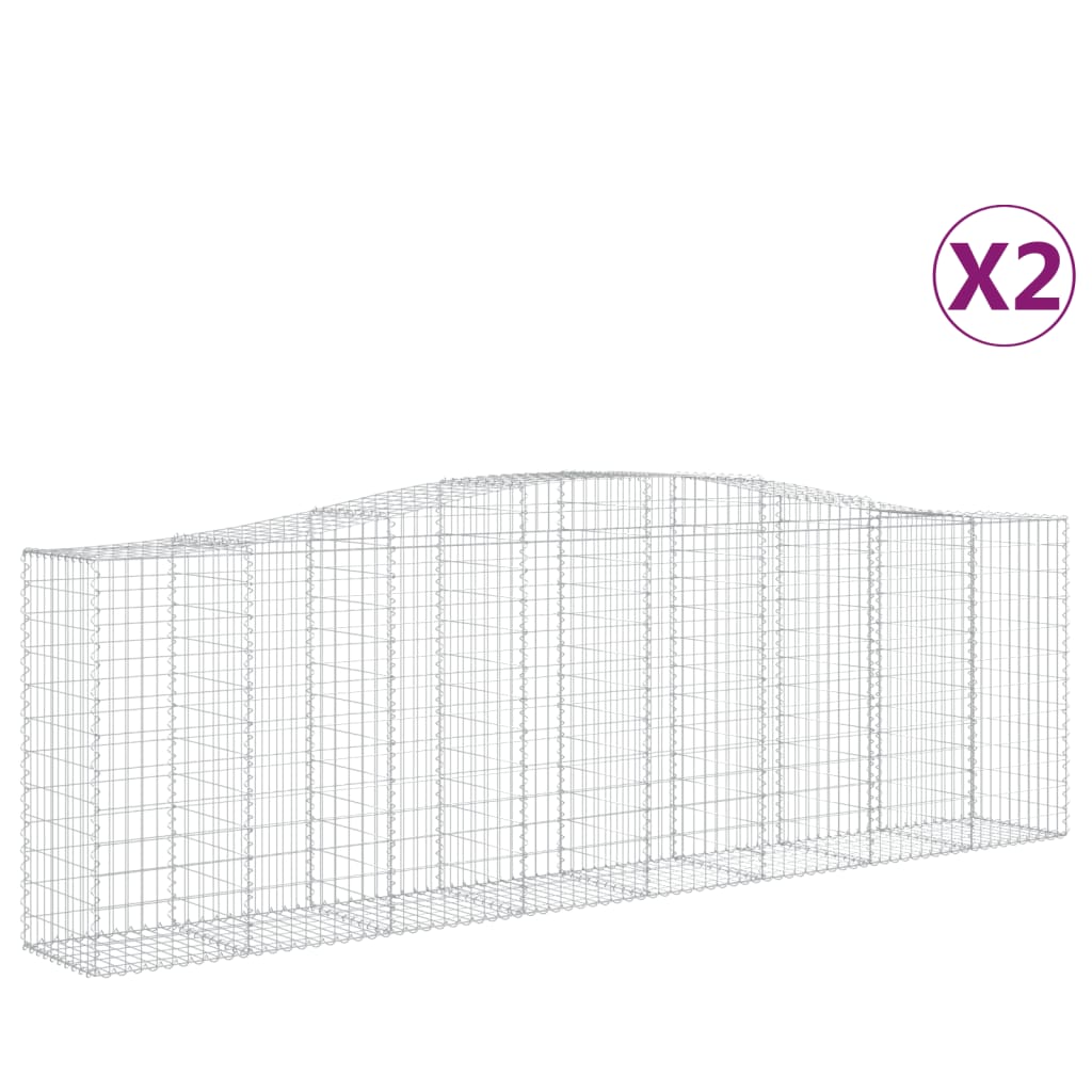 Kaarevat kivikorit 2 kpl 400x50x120/140 cm galvanoitu rauta - Sisustajankoti.fi