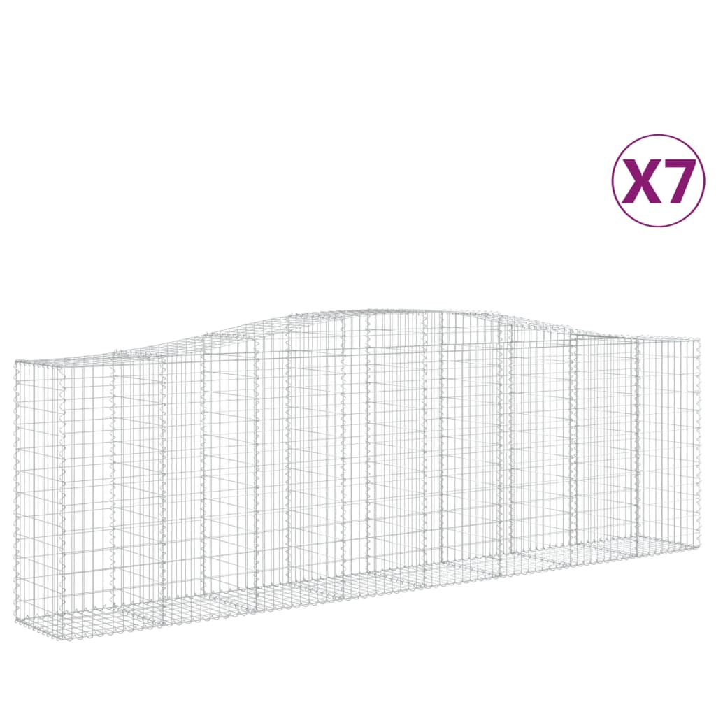 Kaarevat kivikorit 7 kpl 400x50x120/140 cm galvanoitu rauta - Sisustajankoti.fi