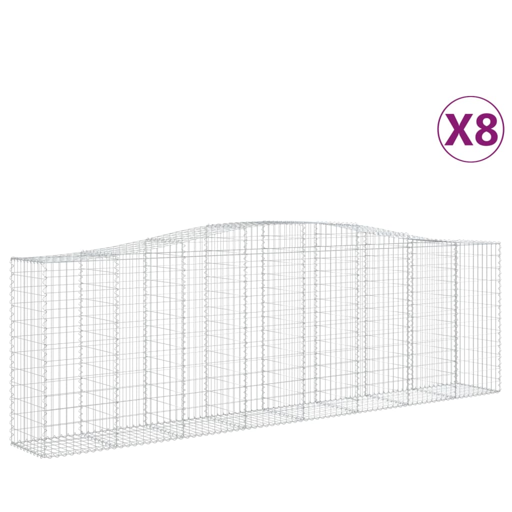 Kaarevat kivikorit 8 kpl 400x50x120/140 cm galvanoitu rauta - Sisustajankoti.fi